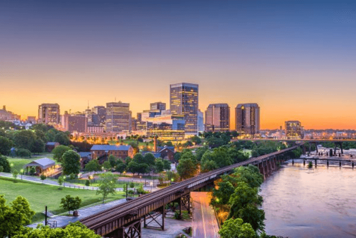 Richmond pictured from riverfront