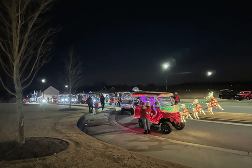 Golf Carts Decorated For Christmas